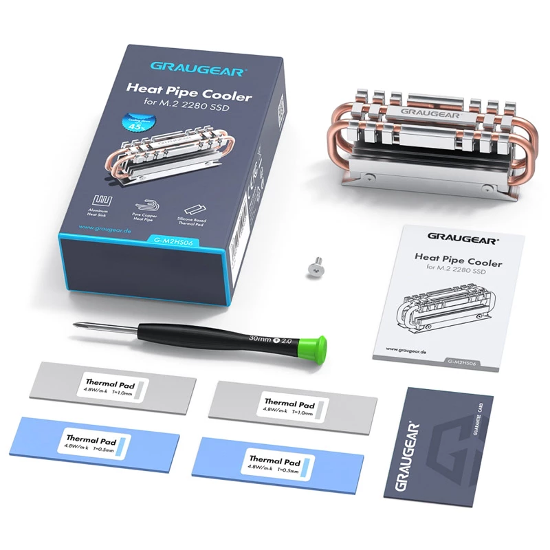 Dzesētājs/ Radiators GRAUGEAR G-M2HS06 Alumīnijs Varš M.2 NVMe SSD