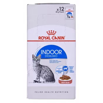 Slapjā barība kaķiem Royal Canin Indoor Sterilized 12 x 85 g — mājputni, sterilizēti pieauguši iekštelpu kaķi