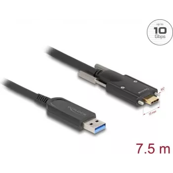 Aktīvais optiskais kabelis DeLOCK 83201 USB 10 Gbps Type-A uz Type-C 7,5 m