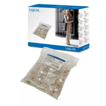 RJ-45 vadu savienotājs LOGILINK MP0002, CAT5e, caurspīdīgs, iepakojums 100 gab.