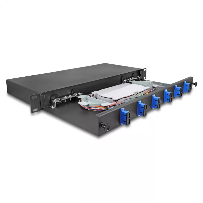 DeLOCK optiskās šķiedras sadales kārba 19 inch 6 x SC Duplex OS2 1U