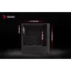 PC korpuss SAVIO Noctis Flow RGB — Cube, ATX/Mini-ITX, 3x 120 mm priekšējie ventilatori, rūdīta stikla sāns, max GPU 35 cm