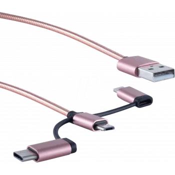 USB kabelis ShiverPeaks BS14-50074 1m USB A / USB-C / Micro-USB B / Lightning