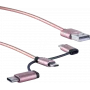 USB kabelis ShiverPeaks BS14-50074 1m USB A / USB-C / Micro-USB B / Lightning