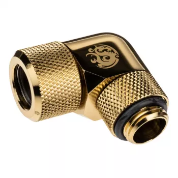 Bitspower Advanced Multi-Link Adapter Connector 90° G1/4 collīts AG līdz 12mm AD cietajai caurulei - grozāms, misiņš