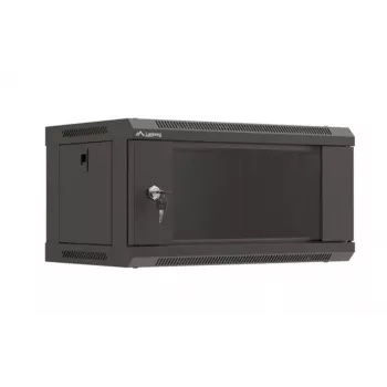 Sienas stiprinājuma servera skapis LANBERG WF03-5304-10B 19 collu 4U melns, stikla durvis