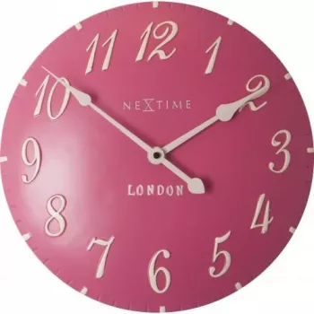 NeXtime klok 3084rz London Arabic, Ø34.5 cm, sienas, rozā/balta