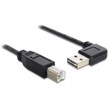 DeLOCK Easy USB kabelis - USB (vīr.) kreisais/labais leņķis, apgriežams uz USB Type B (vīr.) - USB 2.0 - 50 cm - Melns (85167)