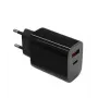 Sienas lādētājs 2x3A USB C + USB A Power Delivery melns
