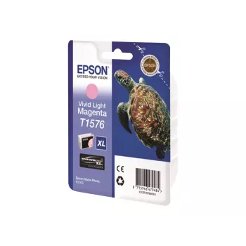 Epson Turtle T1576 Vivid Light Magenta, Augstas ražības, Pigmenta tinte, 25.9 ml, 1 gab., 2300 lpp.