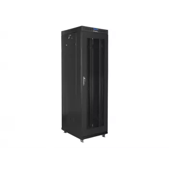 Rack skapis LANBERG FF01-6842-23BL 42U brīvi stāvošs, 2127.5×600×800 mm, IP20, atslēgas slēdzene, riteņi
