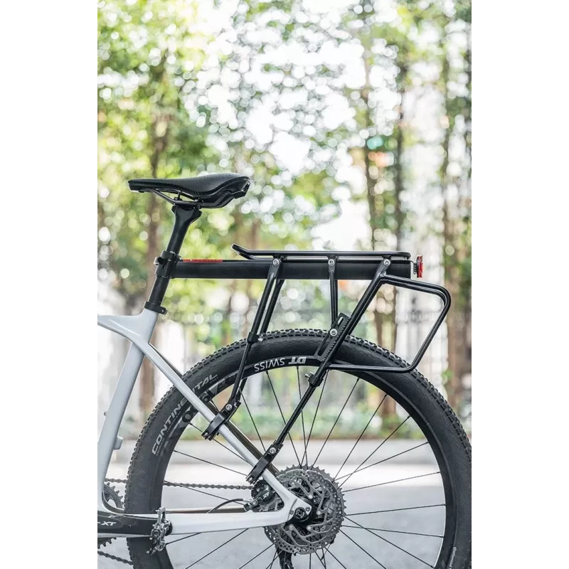 Rockbros 33210004001 melns velosipēda bagāžnieks ar plauktu