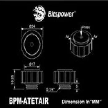 BitsPower manuālais gaisa atgaisošanas ventilis G1/4 collas, Arktiski balts