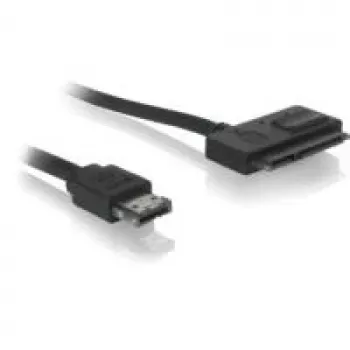 SATA kabelis DeLOCK Power Over eSATA 22pin 0.5m Melns