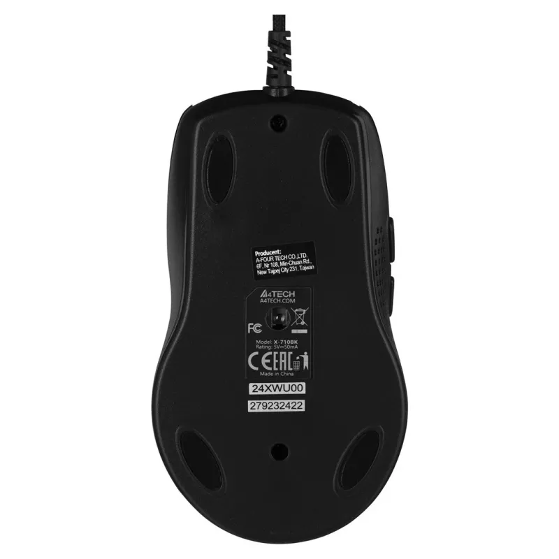 A4 Tech X-710 Scroll Wheel Gaming pele, vadu, optiska, 2000 DPI, melna