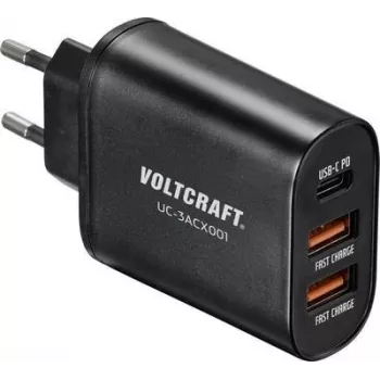 VOLTCRAFT UC-3ACX001 VC-12231145 USB lādētājs kontaktligzdai, 3x USB, USB-C™ ar Power Delivery, 3000 mA