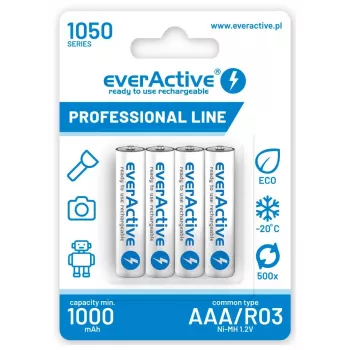 Akumulatoru komplekts AAA NiMH everActive EVHRL03-1050 1.2V 1050 mAh 4 gab.