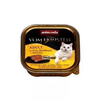 ANIMONDA Vom Feinsten Adult Turkey, beef and carrots - slapjā barība kaķiem - 100g