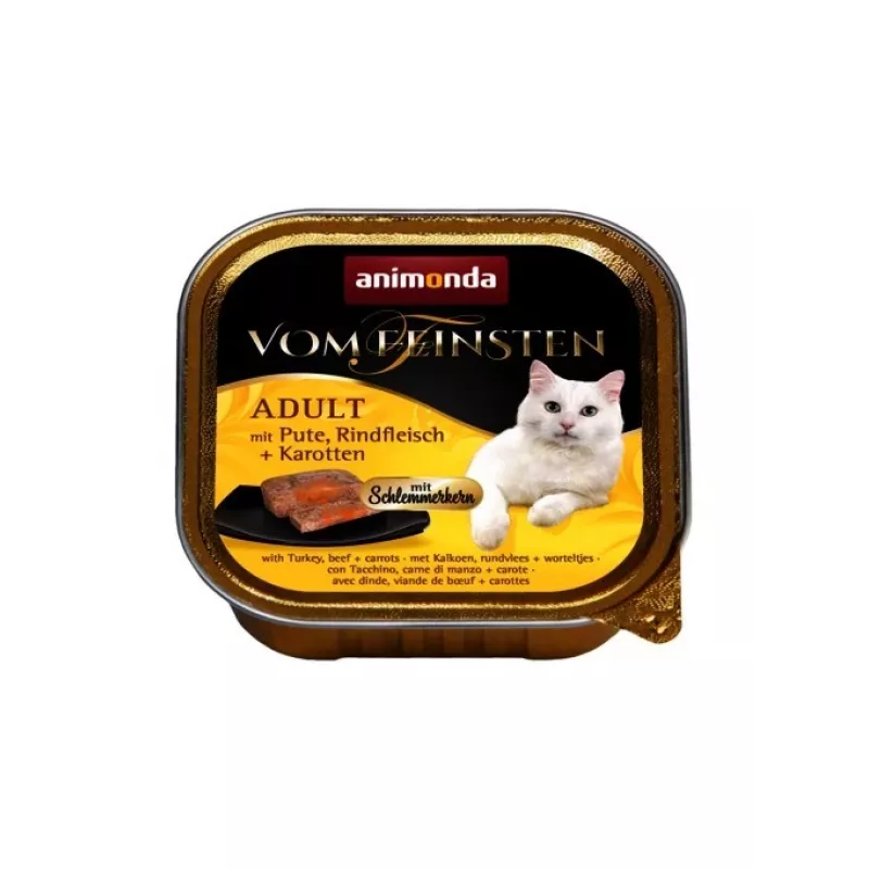 ANIMONDA Vom Feinsten Adult Turkey, beef and carrots - slapjā barība kaķiem - 100g