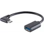 USB kabelis S/CONN 13-30010 USB 3.2 Gen 1 0,1m USB C USB A Melns