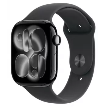 Apple Watch Series 11 GPS+Cellular 42mm Jet Black Aluminium korpuss ar Black Sport Siksniņu M/L