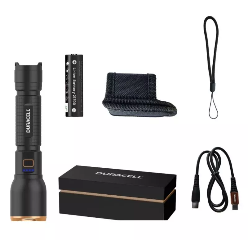 Kabatas lukturītis Duracell DF3000R, melns