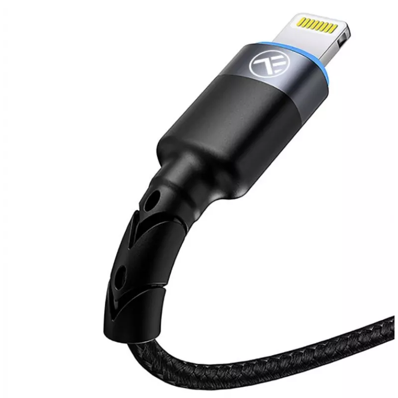 USB–Lightning datu kabelis Tellur 1.2 m neilona pīts melns