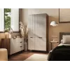 Garderobe Cama Meble ALMERA Cama 5 90x52x185 cm, valrieksta rāmis, krēmkrāsas durvis, 6 plaukti