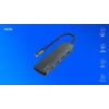 USB centrmezgls SAVIO AK-54 — 4 x USB-A (USB 3.2 Gen 1), USB-C saimnieks, melns