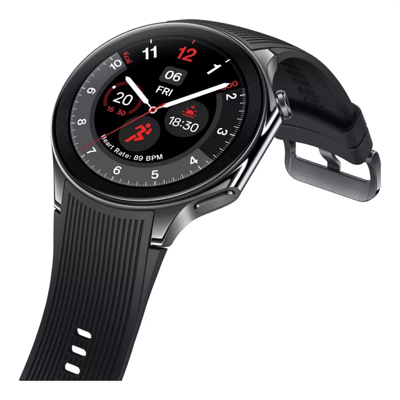 OnePlus Watch 2 - 46 mm - viedpulkstenis ar fluoroelastomēra siksniņu - plaukstas locītava 140-210 mm - 3.63 cm (1.43) displejs