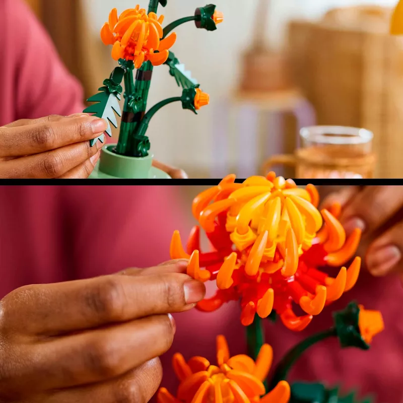 LEGO Icons Krizantēmas ziedu būvēšanas komplekts pieaugušajiem, mākslīgais augs, dāvana