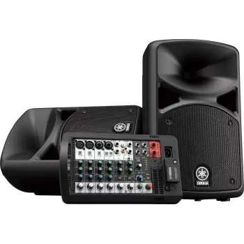 Brīvi stāvoša PA sistēma YAMAHA Stagepas 400BT — 400 W, 2-virzienu, 10 kanālu mikseris, Bluetooth 4.1, melna