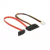 SATA kabelis DeLOCK 0.3m SATAIII 7p + Floppy 4p uz SATAIII 22p