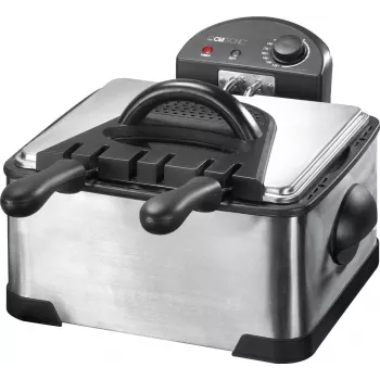Fritētājs CLATRONIC FR 3195 — dubultā 4 L, 2000 W, nerūsējošais tērauds, melns
