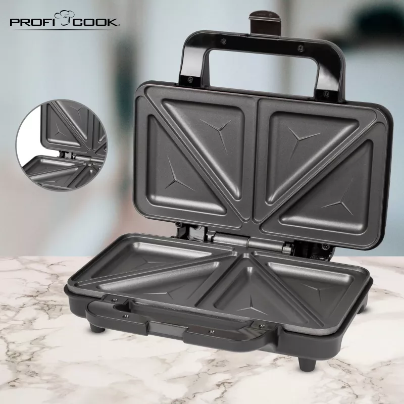 ProfiCook PC-ST 1092 - Sviestmaižu gatavotājs - 900 W - Nerūsējošais tērauds/Melns