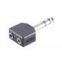 Pārejas adapteris MicroConnect AUDANS 6.35mm uz 2 x 3.5mm, melns