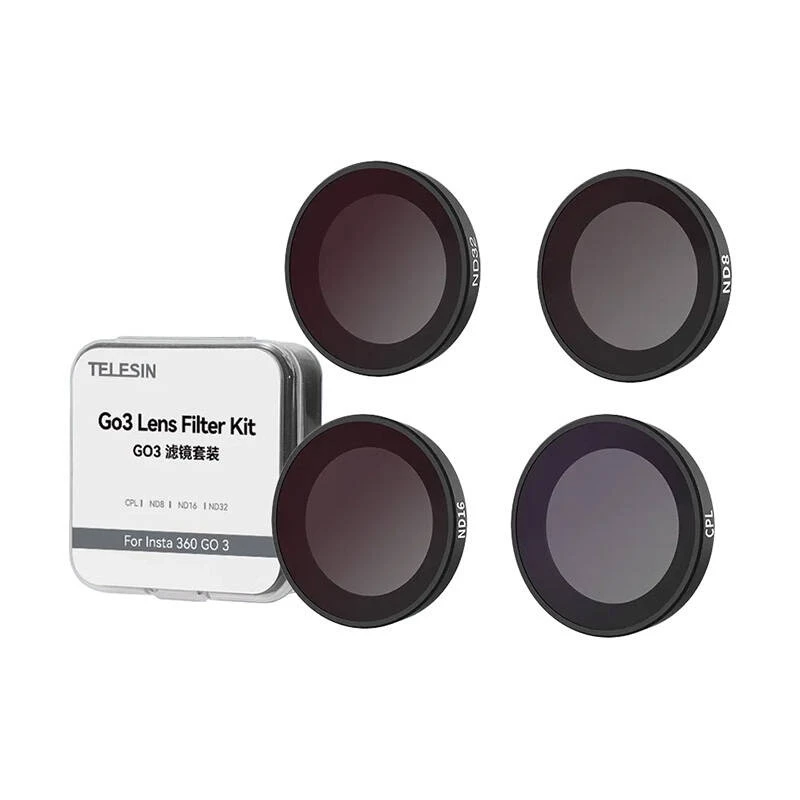 Telesin 4 filtru komplekts (CPL/ND8/ND16/ND32) Insta360 GO 2/3 kamerai