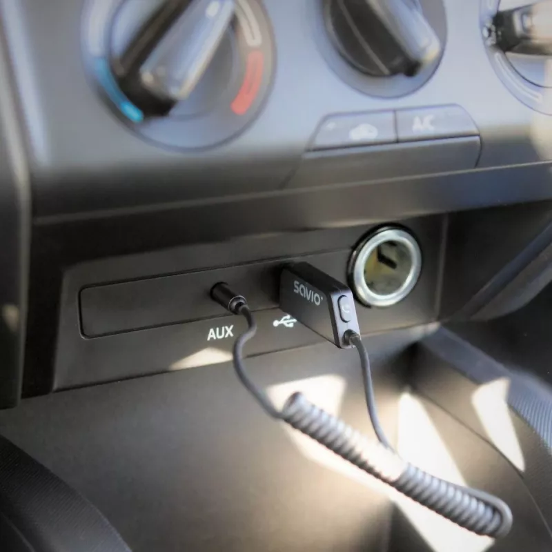 Savio TR-16 Bluetooth raidītājs AUX adapteris ar brīvroku funkciju, Bluetooth 5.3, Google Assistant/Siri