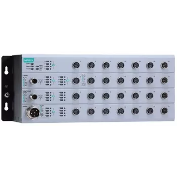 MOXA TN-4528A-16POE-4GPOE-WV-CT-T pārvaldāms rūpnieciskais Ethernet slēdzis ar M12, EN 50155