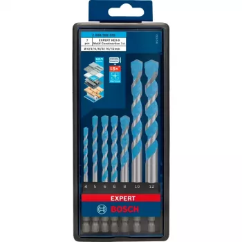 Urbju komplekts Bosch Expert HEX-9, 7 gabali, izmēri 4–12 mm, HEX-9 kāts