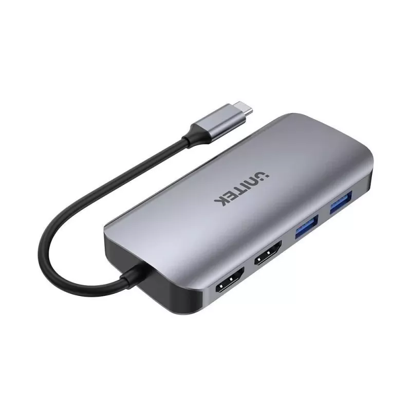 USB-C Hubs Unitek D1122A01 ar 2x HDMI 4K un 100W Power Delivery