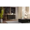 Kumode CORTINA 1D3S 120x40x81 cm, melna, 3 atvilktnes, skaidu plātne