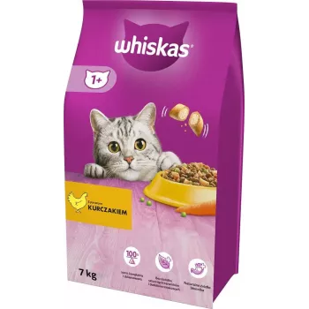 Sausā barība kaķiem Whiskas Adult ar vistu 7 kg