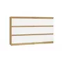 Kumode ar 6 atvilktnēm 120 cm Top E Shop Malwa — Artisan Ozols / Balts, skaidu plātne