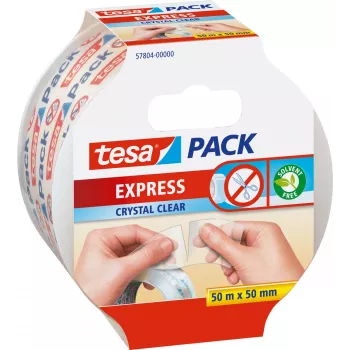 Līmlente Tesa tesapack Express 50 mm × 50 m caurspīdīga, ar roku plēšama