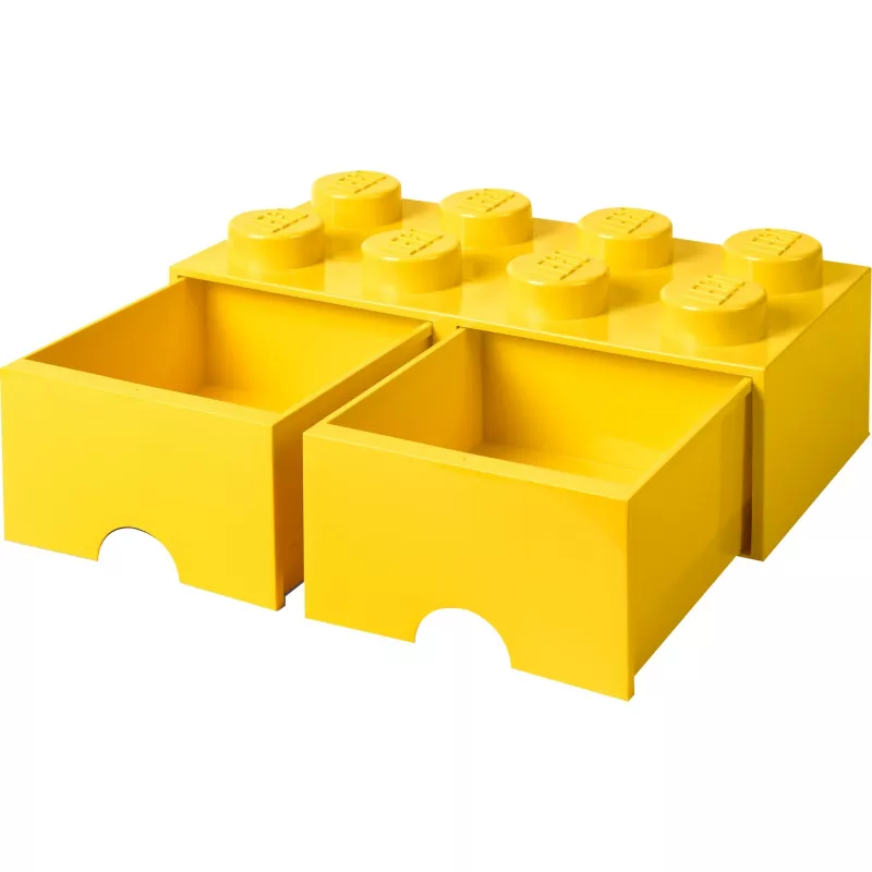 LEGO Drawer Brick 8 — dzeltena (model 40061732) glabāšanas atvilktne ķieģeļiem un sīkām detaļām