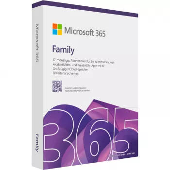 Microsoft 365 Family Bokspakke 1 gads Līdz 6 personām Android iOS Windows MacOS