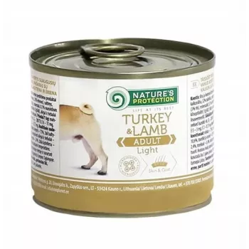 NATURE'S PROTECTION Adult Light Tītars un Jērs - mitrā suņu barība - 200 g