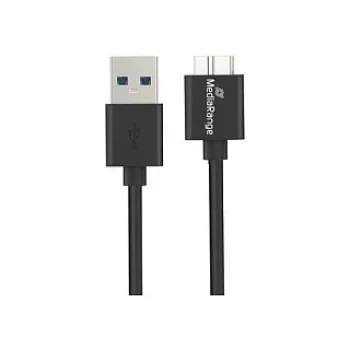 USB kabelis MediaRange MRCS240 — USB A uz Micro-USB B, USB 3.2 Gen 1 (3.1 Gen 1), 1,8 m, melns