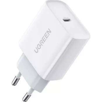Ugreen USB Power Delivery 3.0 Quick Charge 4.0+ 20W 3A tīkla lādētājs (balts)